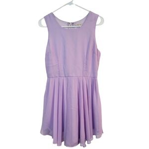 Charlotte Russe Purple Pleated Sleeveless Dress, Medium, Like New